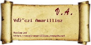 Váczi Amarillisz névjegykártya